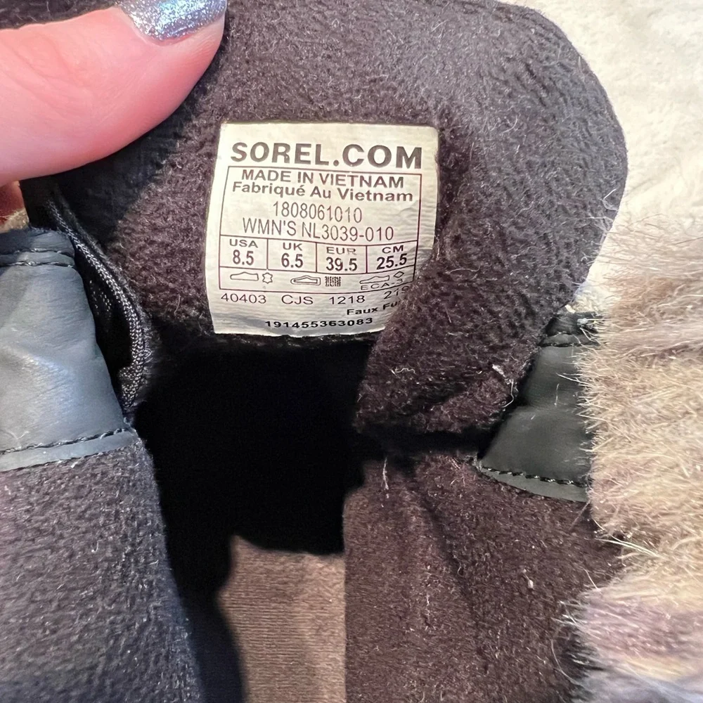 Sorel Boots Women Size 8.5 Joan The Explorer Black - Picture 5 of 5